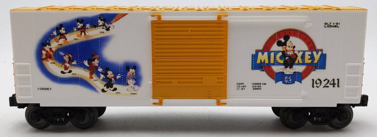 Lionel 6-19241 O Gauge Disney Mickey Mouse Hi Cube Boxcar #19241 LN/Box