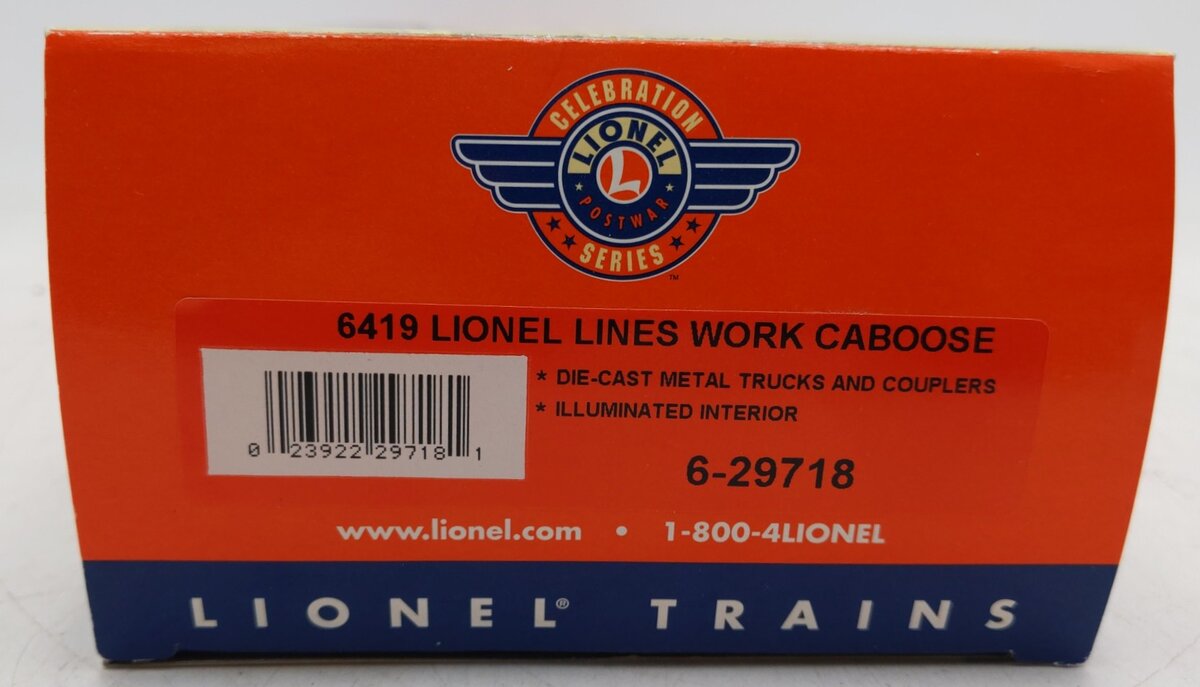 Lionel 6-29718 PWC 6419 O Gauge Norfolk and Western Illuminated Caboose #576419 LN/Box