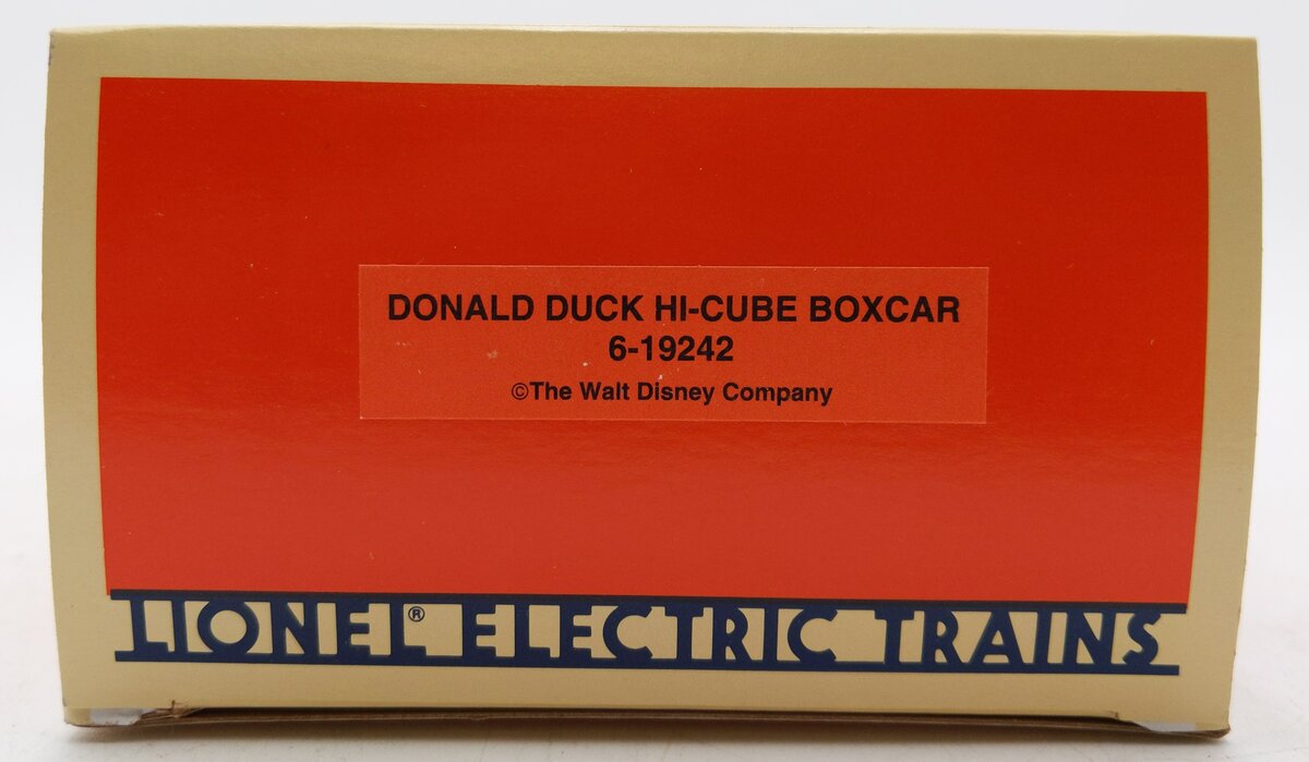 Lionel 6-19242 O Gauge Disney Donald Duck 50th Anniversary Hi Cube Boxcar #19242 LN/Box