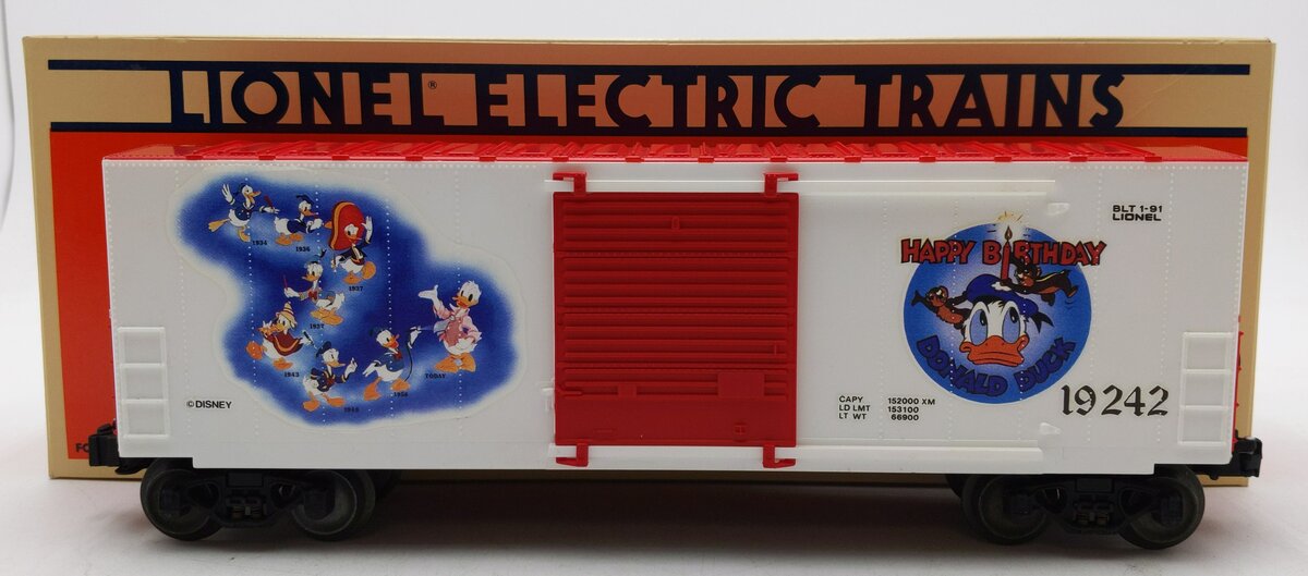 Lionel 6-19242 O Gauge Disney Donald Duck 50th Anniversary Hi Cube Boxcar #19242 LN/Box