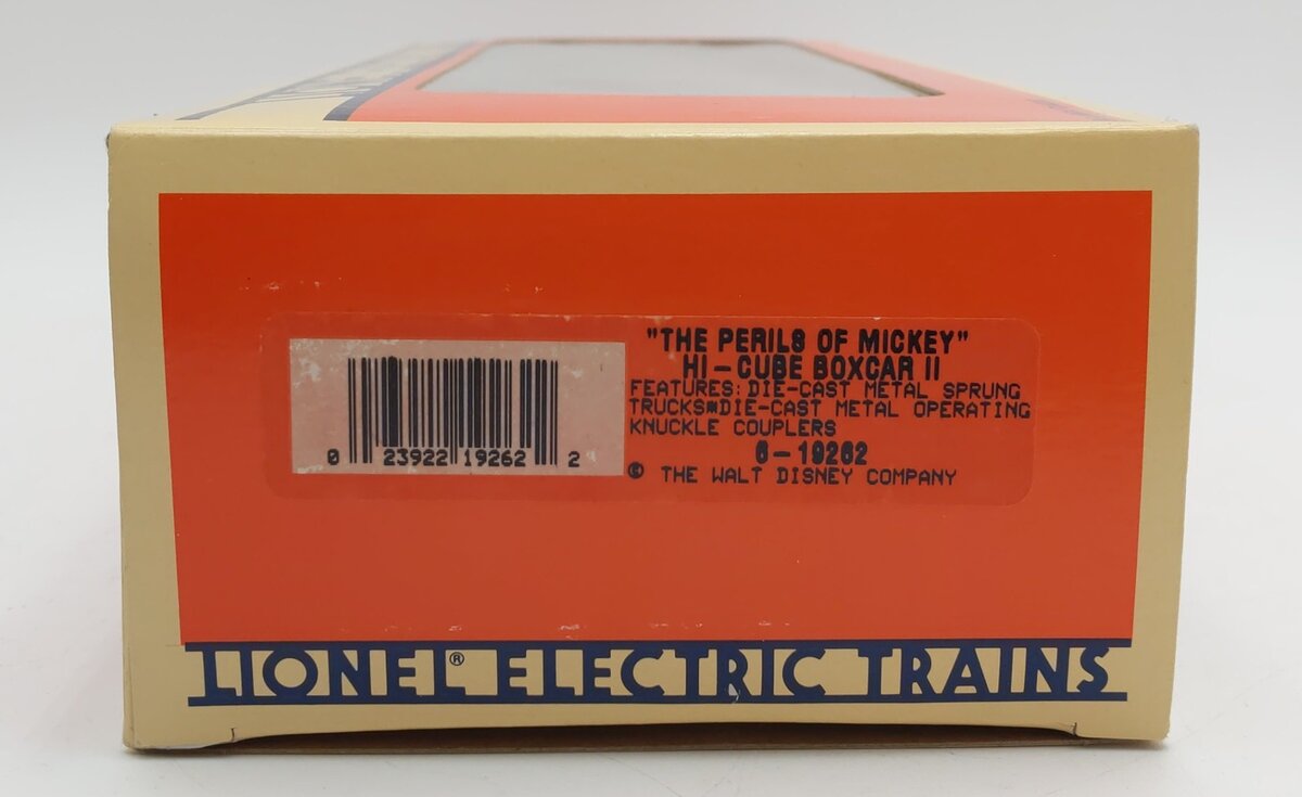 Lionel 6-19262 O Gauge Perils of Mickey High-Cube Boxcar II LN/Box