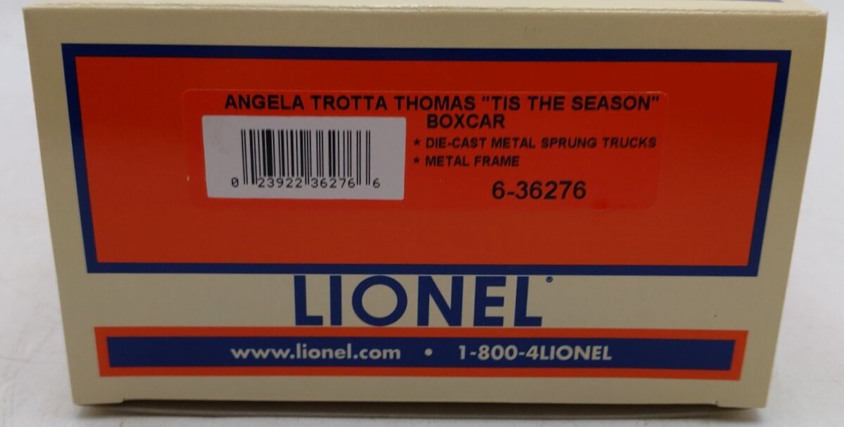 Lionel 6-36276 O Gauge Angela Trotta Thomas Tis the Season Boxcar LN/Box