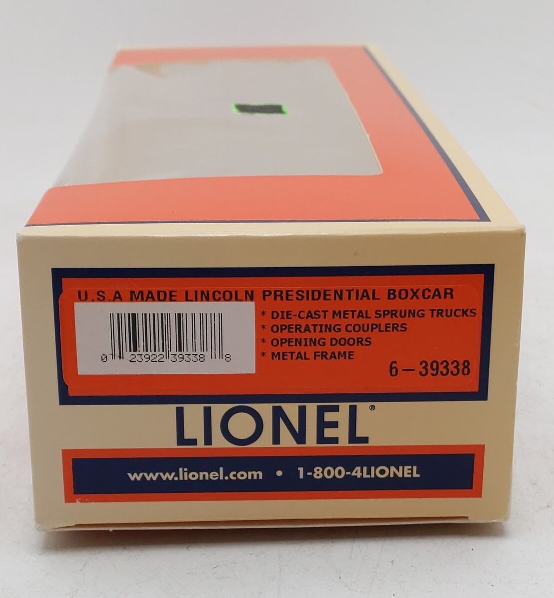 Lionel 6-39338 O Gauge Abraham Lincoln Boxcar LN/Box