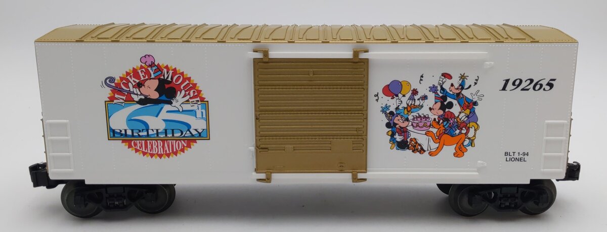 Lionel 6-19265 O Gauge Mickeys 65th Birthday Hi-Cube Boxcar