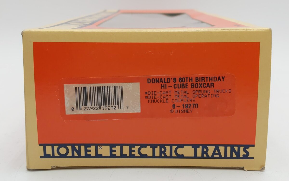 Lionel 6-19270 O Gauge Donald Duck 60th Birthday Boxcar LN/Box