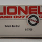 Lionel 6-7709 O Gauge Salem Billboard Boxcar LN/Box