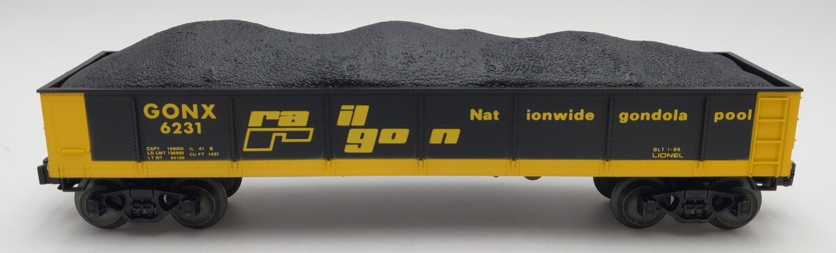Lionel 6-6231 O Gauge Railgon Gondola #6231 w/ Coal Load LN/Box