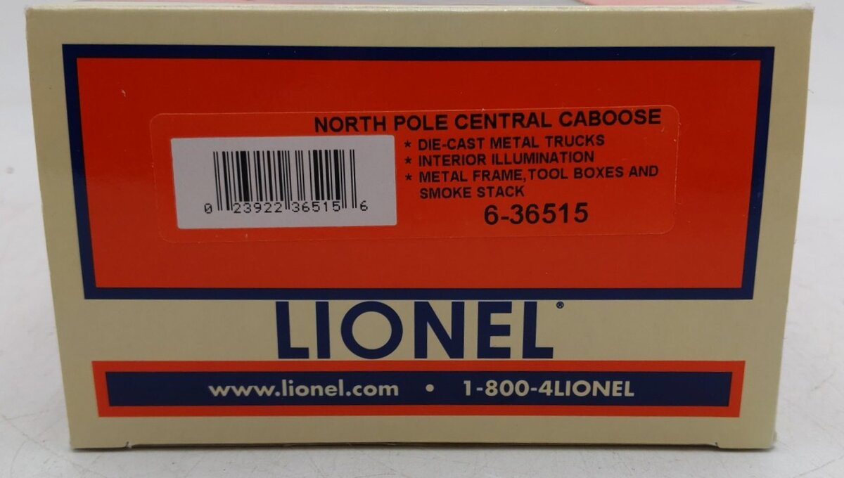 Lionel 6-36515 O gauge North Pole Central Happy Holidays Caboose LN/Box