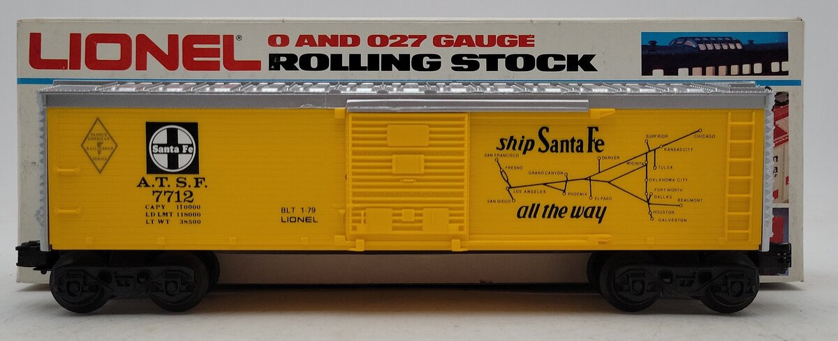Lionel 6-7712 O Gauge ATSF Famous American Railroad Series Box Car LN/Box