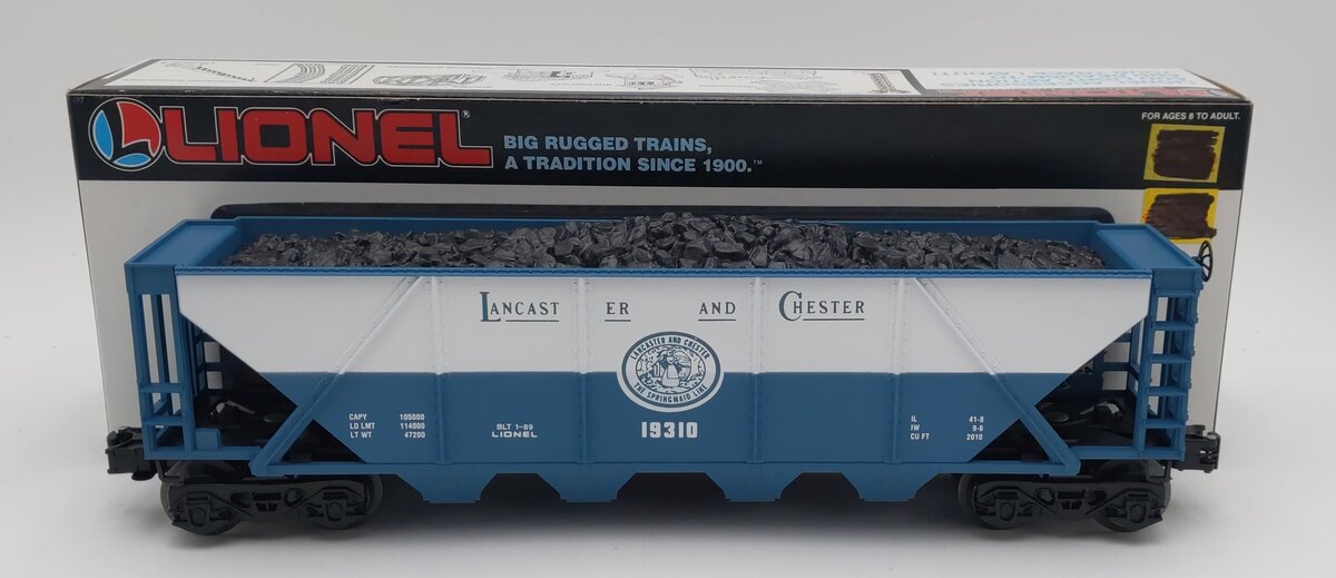 Lionel 6-19310 O Gauge Lancaster and Chester 4-Bay Hopper w/Coal Load LN/Box