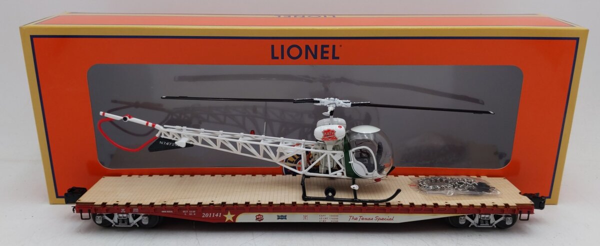 Lionel 6-58536 O Gauge Texas Special PS-4 Flatcar w/ Helicopter LN/Box