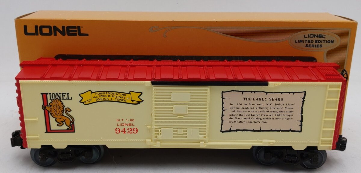 Lionel 6-9429 O Gauge Joshua Lionel Cowen Early Years Boxcar LN/Box