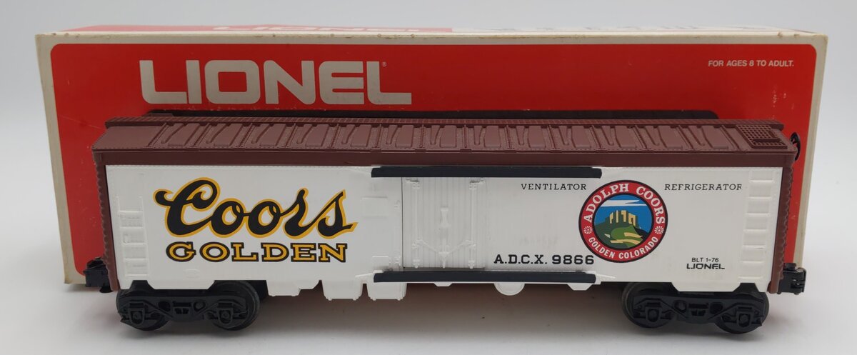 Lionel 6-9866 O Gauge Coors Beer Billboard Reefer Car #9866 EX/Box