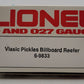 Lionel 6-9833 O Gauge Vlasic Pickles Billboard Reefer Car #9833 LN/Box