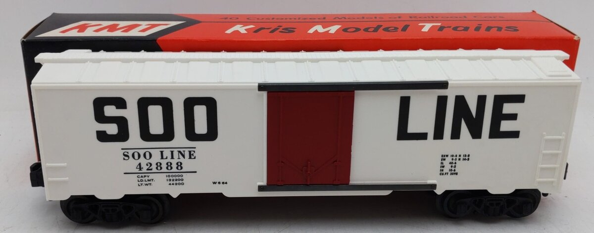 KMT 42888 O Gauge SOO Line Dark Red/White Boxcar LN/Box