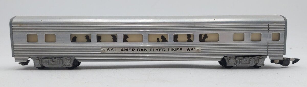 American Flyer 661 Vintage S Gauge Aluminum Pullman Passenger Car VG