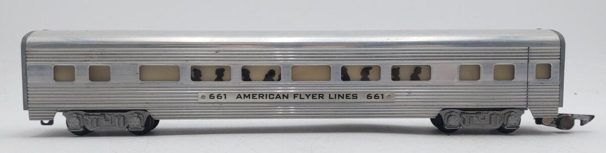 American Flyer 661 Vintage S Gauge Aluminum Pullman Passenger Car VG