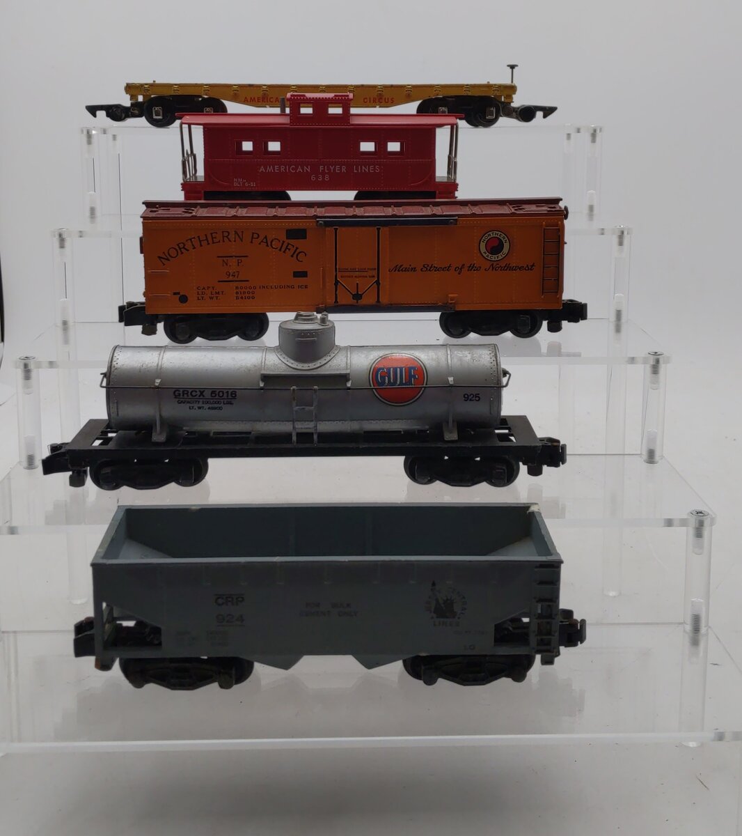 American Flyer Vintage S Postwar Freight Cars # 643, 924, 925, 638 & 947 [5] VG
