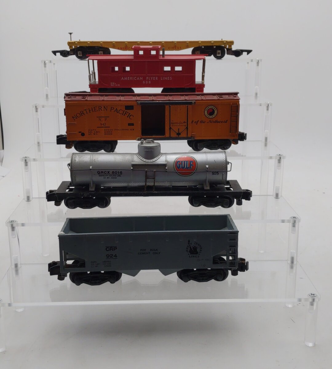 American Flyer Vintage S Postwar Freight Cars # 643, 924, 925, 638 & 947 [5] VG