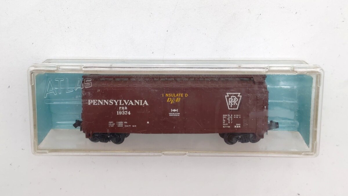 Atlas 3321 N Scale Pennsylvania 40' Plug Door Boxcar #19374 LN/Box