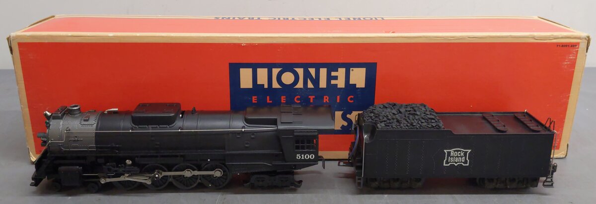 Lionel 6-18001 O Gauge Rock Island 4-8-4 Steam Locomotive & Tender #5100 VG/Box