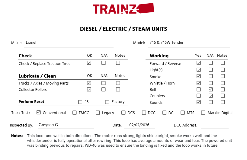 Lionel 746 Vintage O N&W J Class 4-8-4 Steam Locomotive & 746W Tender VG