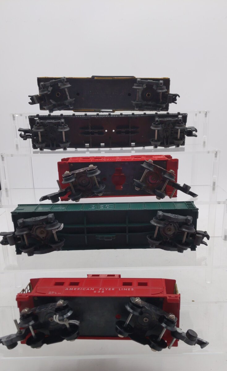American Flyer Vintage S Postwar Freight Cars # 24076, 24575, 638, 931 & 638 [5] EX