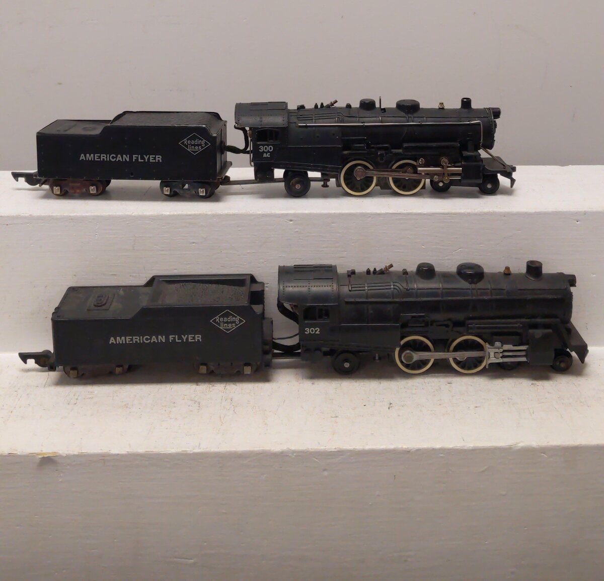 American Flyer Vintage S Postwar Steam Locomotives & Tenders # 300 & 302 [2] EX
