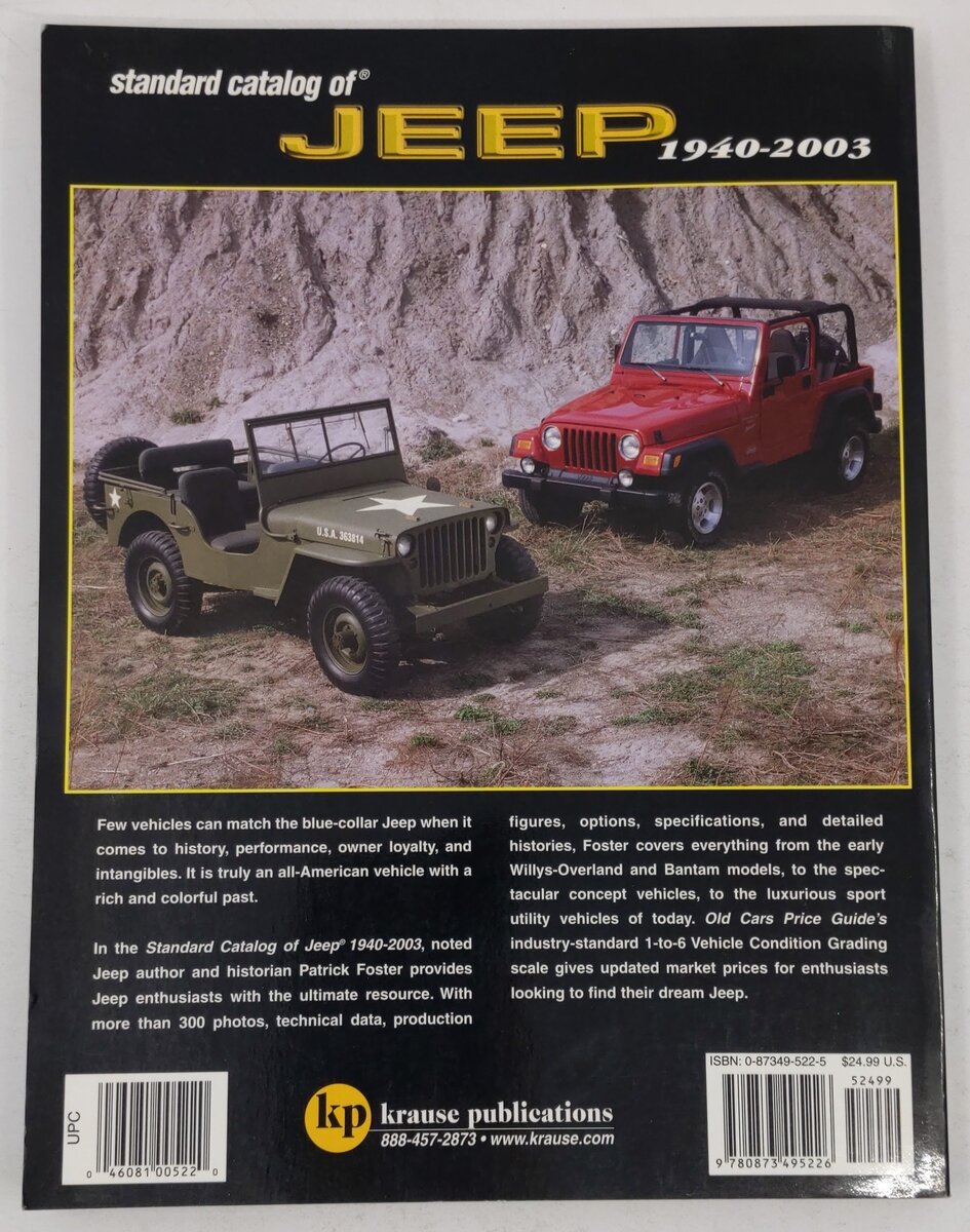 Standard Catalog of Jeep 1940-2003 Paperback Book By Patrick R. Foster VG