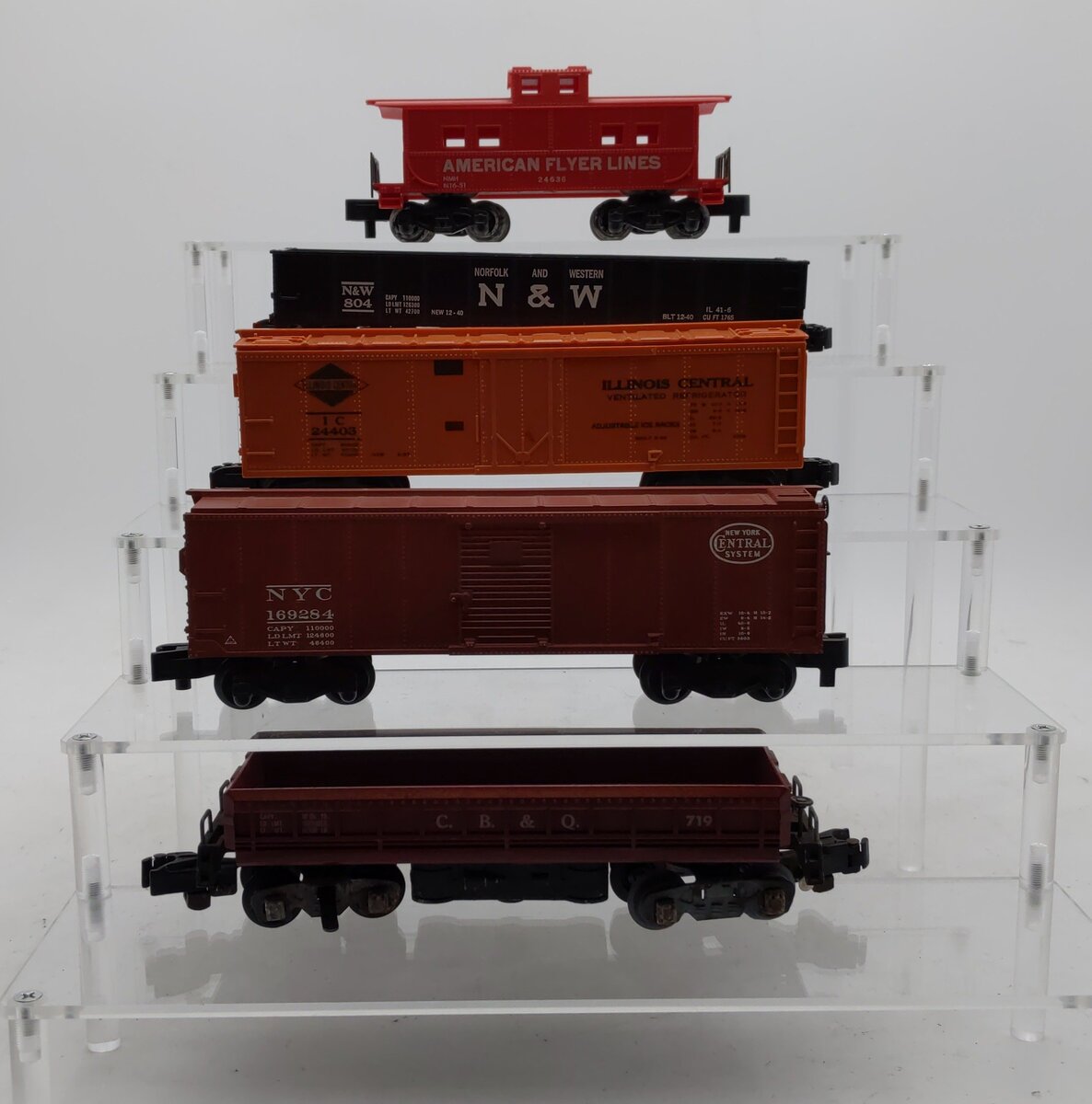 American Flyer Vintage S Cars # 804, 24403, Repainted Boxcar, 719 & 24636 [5]