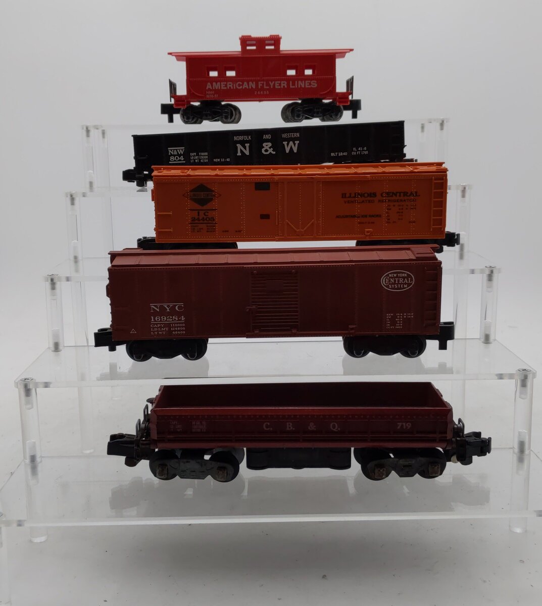 American Flyer Vintage S Cars # 804, 24403, Repainted Boxcar, 719 & 24636 [5]