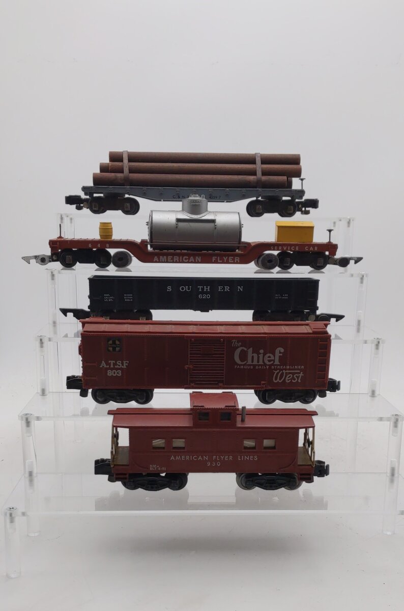 American Flyer Vintage S Postwar Freight Cars # 620, 803, 648, 42597 & 930 [5] VG