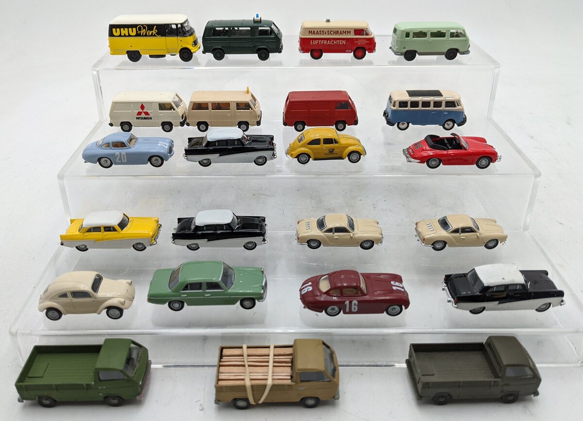 Malibu & Other 1:87 Scale Assorted Plastic/Die-Cast Cars [23] EX