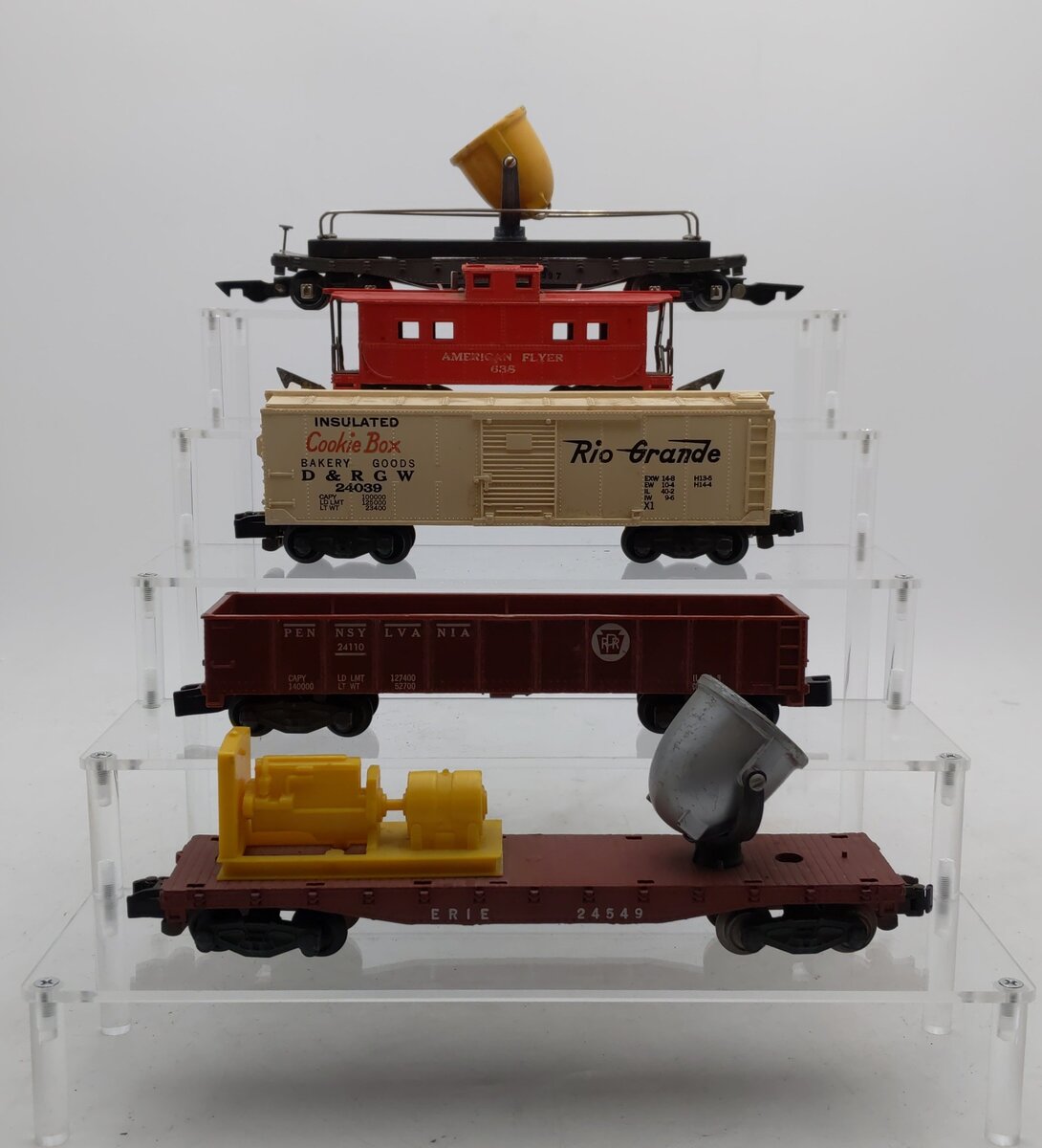 American Flyer Vintage S Freight Cars # 24039, 24110, 24549, 42597 & 638 [5] VG