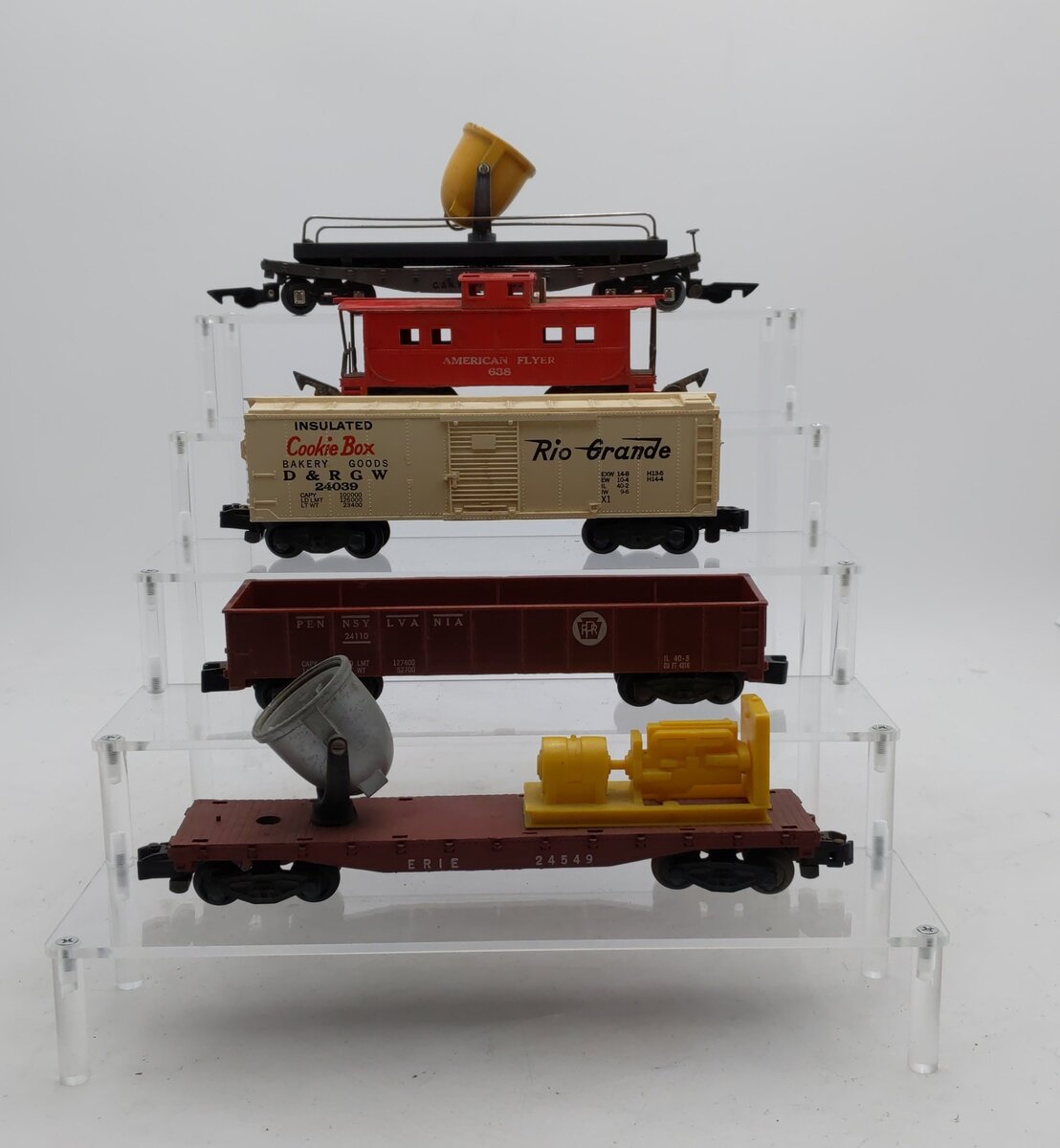 American Flyer Vintage S Freight Cars # 24039, 24110, 24549, 42597 & 638 [5] VG
