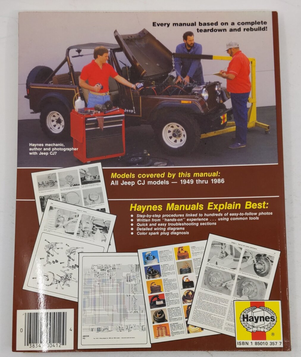 Jeep CJ 1949 Thru 1986 All Models Paperback Book By Haynes VG