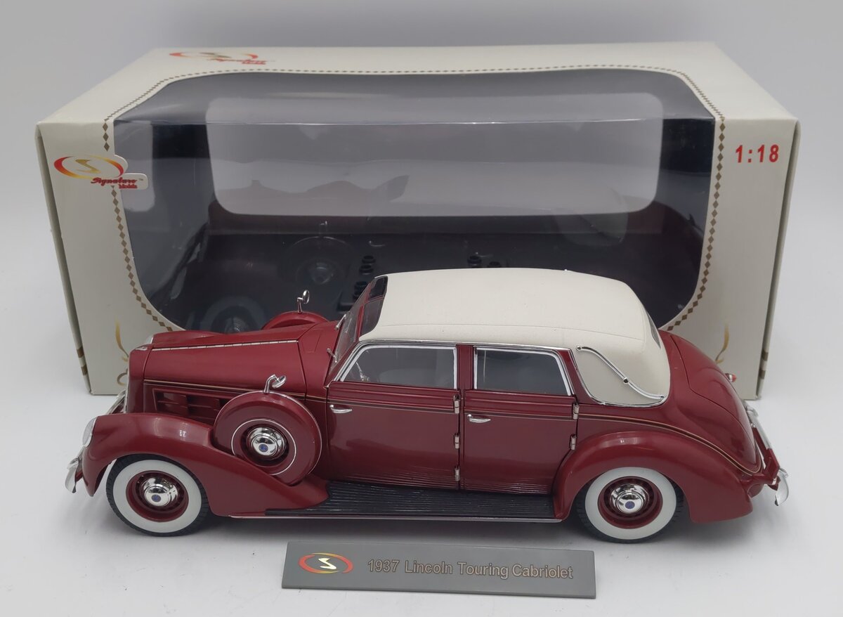 Signature Models 1937 Lincoln K Touring Cabriolet Burgundy Stately Model LN/Box