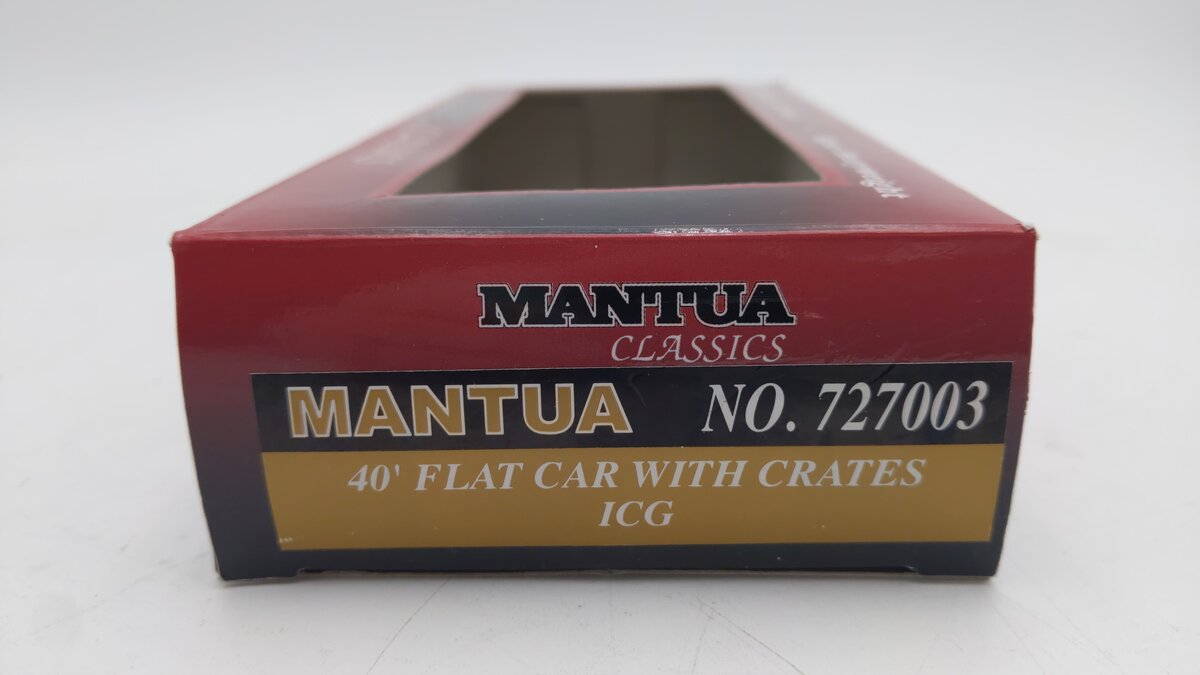 Mantua 727003 HO Scale Illlinois Central Gulf 40' Flatcar w/ Crates #99987 EX/Box