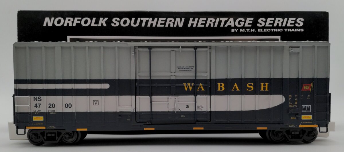 MTH 20-93600 O Gauge Wabash 50' Hi-Cube Boxcar #472000
