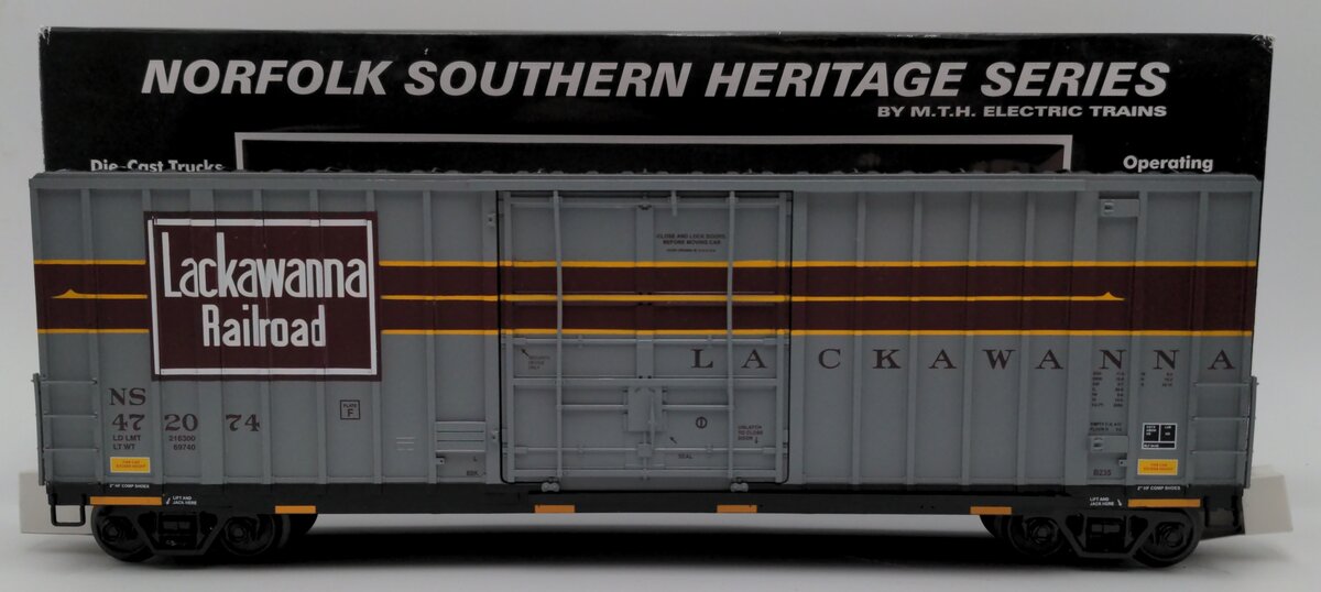 MTH 20-93579 O Lackawanna 50' Hi-Cube Boxcar #472074