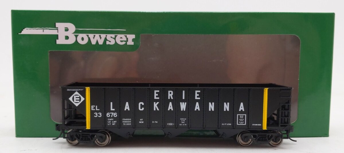 Bowser 42917 HO Erie Lackawanna 70 Ton 12 Panel Triple Hopper Car RTR #33676