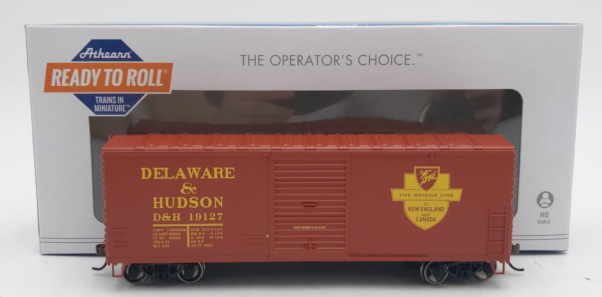 Athearn 67456 HO Delaware & Hudson 40' Modernized Boxcar #19127