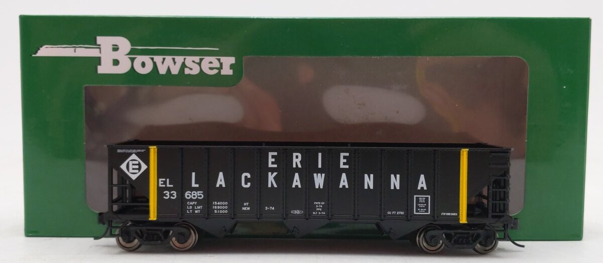 Bowser 42918 HO Erie Lackawanna 70 Ton 12 Panel Triple Hopper Car RTR #33685