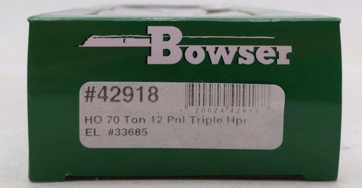 Bowser 42918 HO Erie Lackawanna 70 Ton 12 Panel Triple Hopper Car RTR #33685