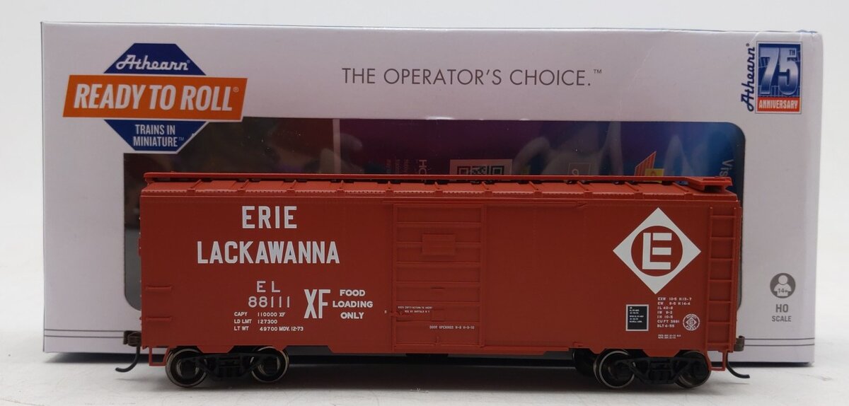 Athearn 7626 HO Erie Lackawanna RTR 40' Superior Door Box Car #88111