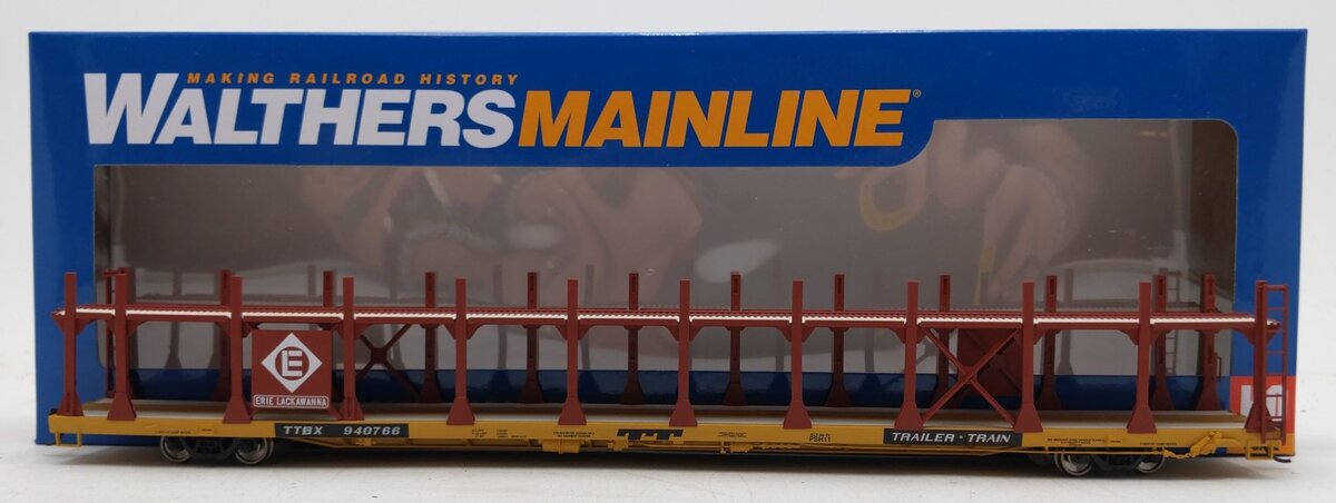 Walthers 910-8010 HO EL 89' Flatcar with Bi-Level Open Auto Rack RTR #940766