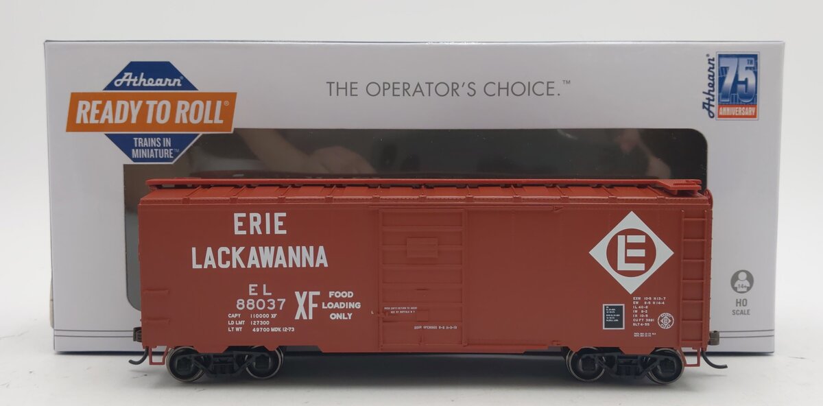 Athearn 7624 HO Erie Lackawanna RTR 40' Superior Door Box Car #88037