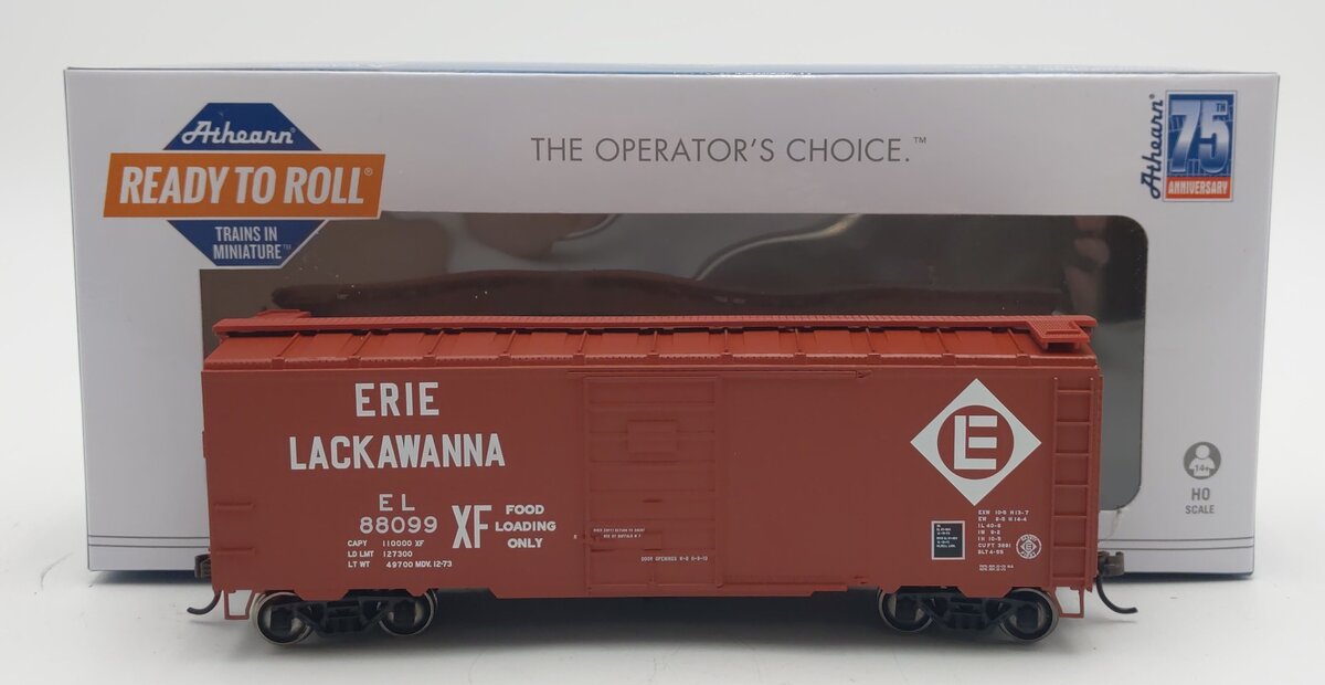 Athearn 7625 HO Erie Lackawanna RTR 40' Superior Door Box Car #88099