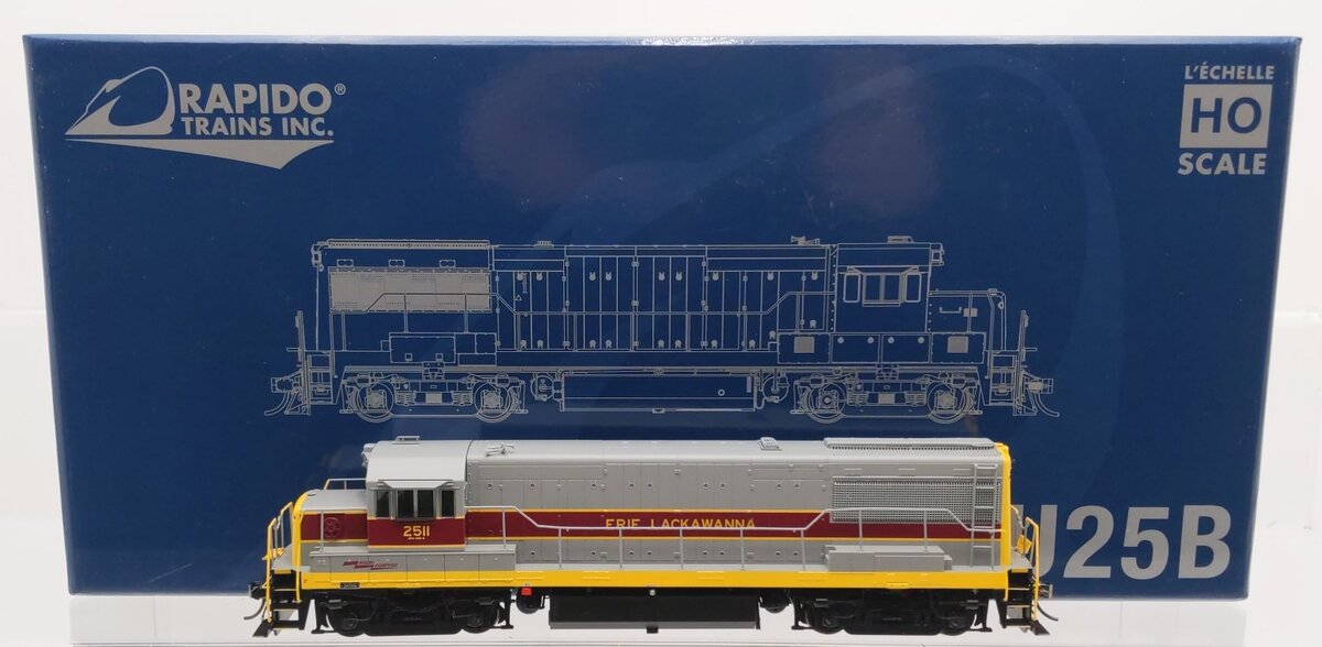 Rapido Trains 035012 HO Erie Lackawanna U25B Diesel Locomotive Standard DC #2511 EX/Box