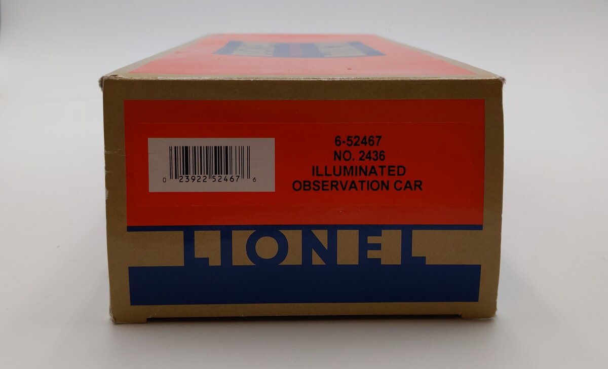 Lionel 6-52467 O Lionel Lines Mooseheart Illuminated Observation Car #2436 NIB